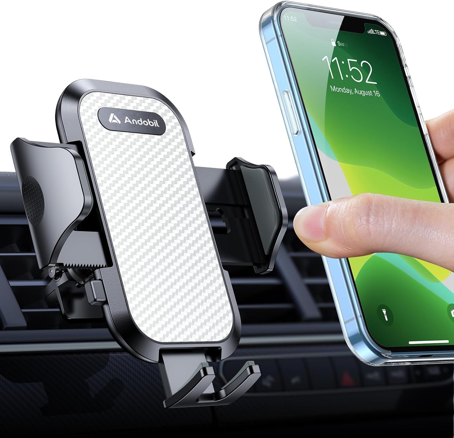 Phone Holders for Your Car - Military Sturdy, Firmly Grip, Never Slip, Car Vent Phone Holder Mount, Phone Mount for Truck Compatible with Iphone 16 15 14 13 12 Pro Max Samsung S24, Sliver