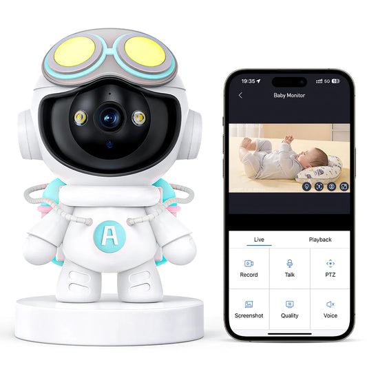 2K Indoor Security Camera for Baby Monitor, Dog Camera with Motion Detection, 2-Way Audio & Night Vision, Wifi Nanny Camera with Safety Alerts, Cloud & SD Card Storage