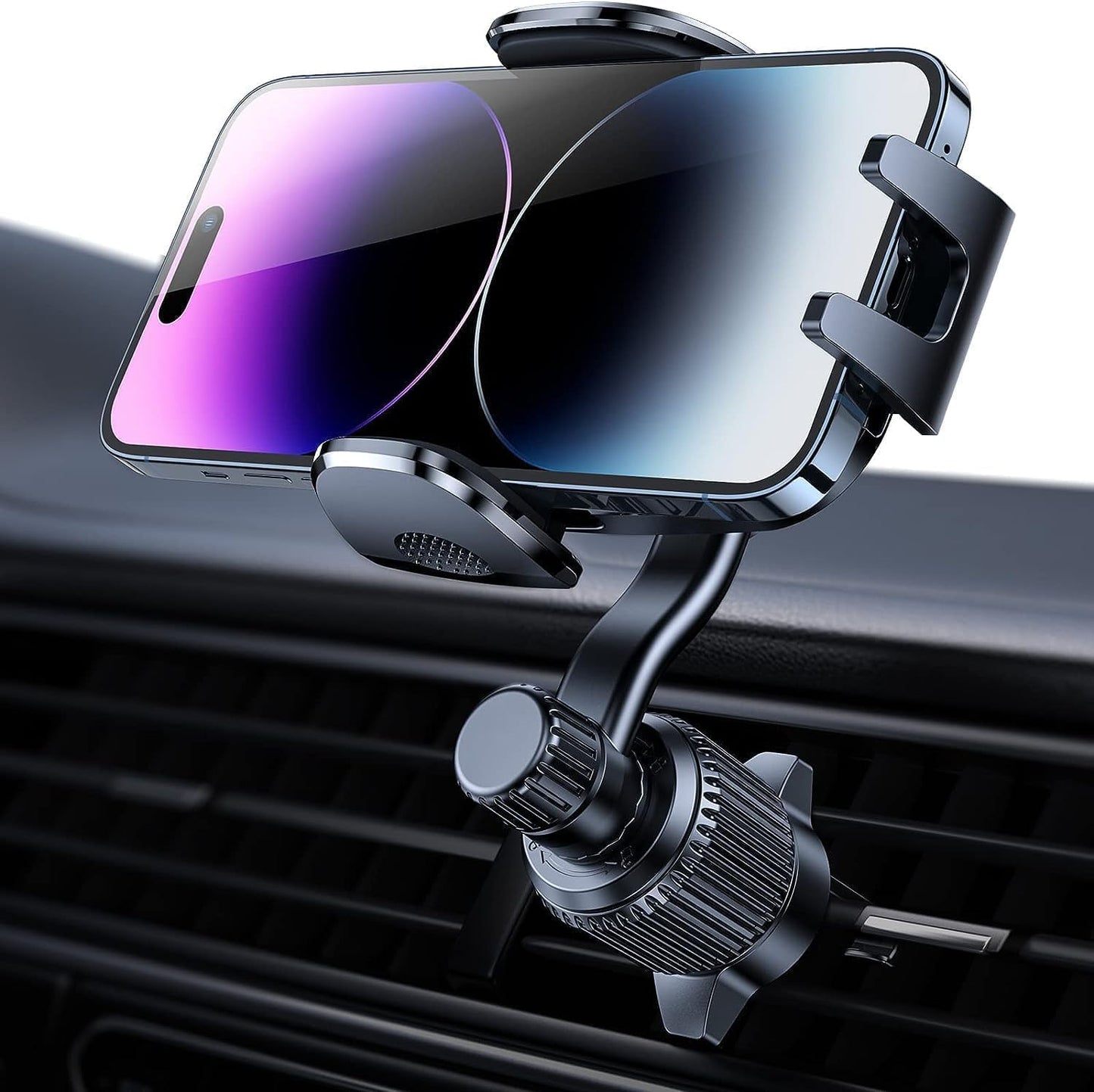 Car Vent Phone Mount, [Never Blocking Vent, Enjoy the Comfort of the A/C] Hands-Free Universal Extension Clip Air Phone Holder Car Fit for Iphone 16 Pro Max Samsung All Phones