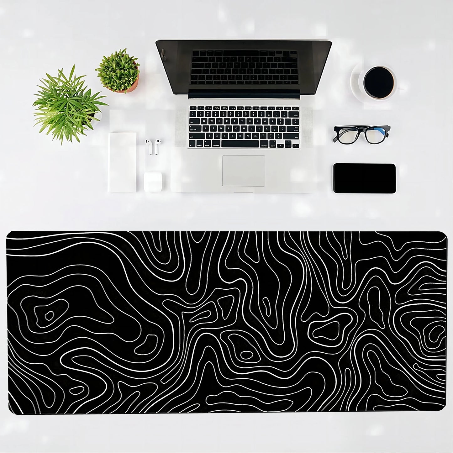 1Pcs Gaming Mouse Pad Large Keyboard Pad 31.5 x 11.8in Topographic