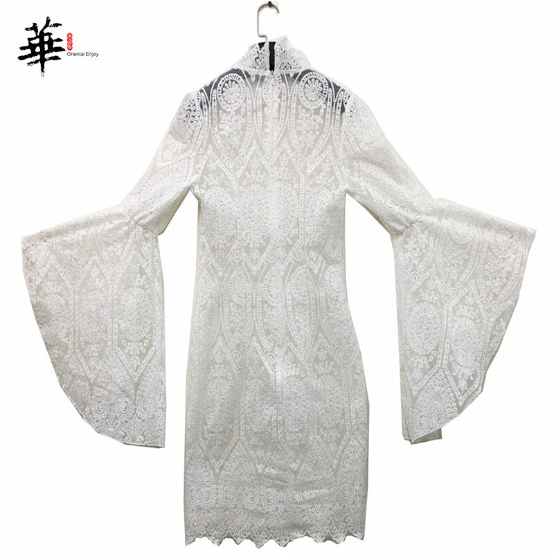 Lace White Dress Women Midi Dress for Women Long Sleeve Bodycon Sexy