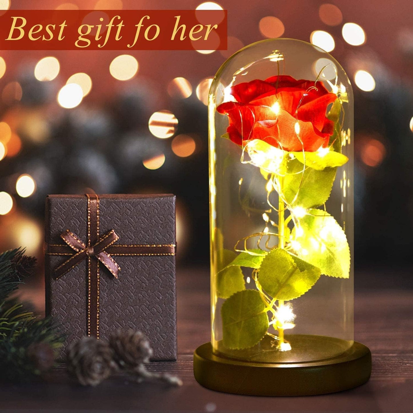 Rose Light Flower Gift Mom Gift Mother'S Day Gift for Women Red Rose Flower Wife Gifts Flower Gifts from Daughter,Birthday Gift for Women,Mom Gift Rose Gift for Mom Gifts,Grandma Birthday Gift